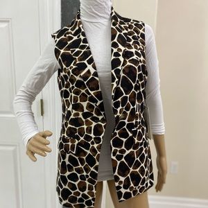 Calvin Klein women’s giraffe print vest brown size 2